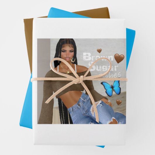 Brown Sugar Babes Gift Wrap 12 Geschenkpapier Set (Beispiel)