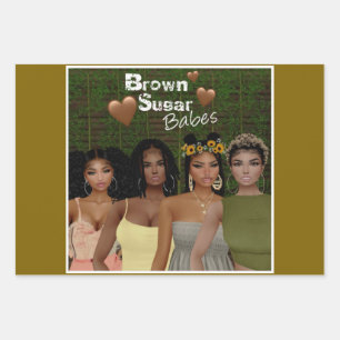 Brown Sugar Babes Gift Wrap 13 Geschenkpapier Set