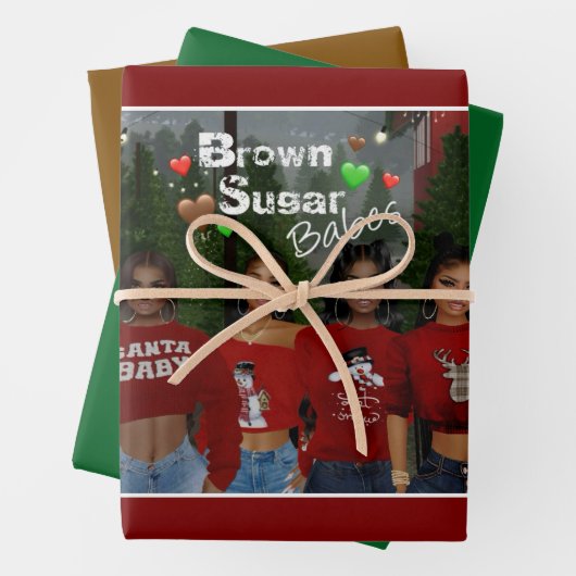 Brown Sugar Babes Gift Wrap 15 Geschenkpapier Set (Beispiel)