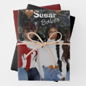 Brown Sugar Babes Gift Wrap 3 Geschenkpapier Set (Beispiel)