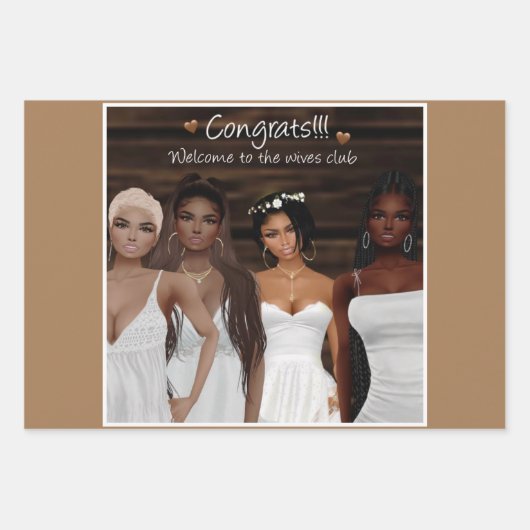 Brown Sugar Babes Gift Wrap 4 Geschenkpapier Set (Vorderseite)