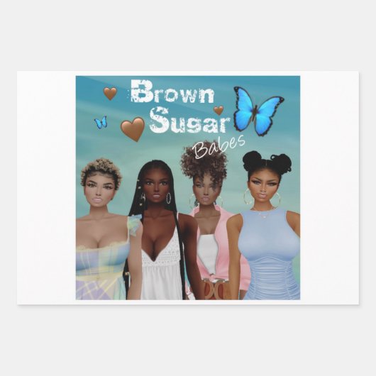 Brown Sugar Babes Gift Wrap 4 Geschenkpapier Set (Vorderseite)