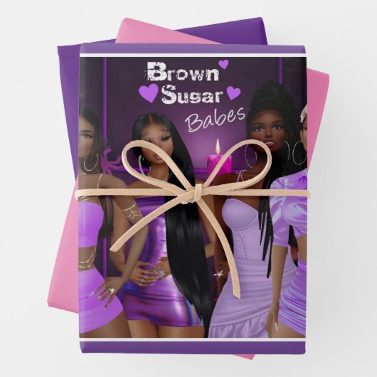 Brown Sugar Babes Gift Wrap 7 Geschenkpapier Set (Beispiel)