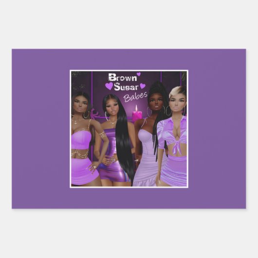 Brown Sugar Babes Gift Wrap 7 Geschenkpapier Set (Vorderseite)