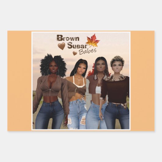 Brown Sugar Babes Gift Wrap 7 Geschenkpapier Set (Vorderseite)
