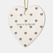 Brown Sugar Blush Pink Glitter Hearts Love Keramik Ornament (Links)