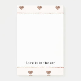 Brown Sugar Blush Pink Glitter Hearts  Post-it Klebezettel