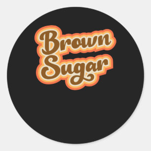 Brown Sugar Retro Vintag Style Graphics Runder Aufkleber