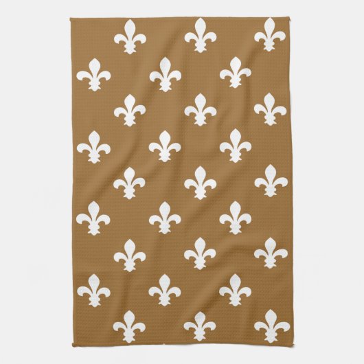 Brown Sugar Südliche Hütte Fleur de Lys Handtuch (Vertikal)