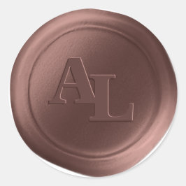 Brown Sugar Wax Siegel Monogram Wedding Stickers