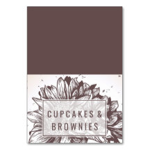 Brown Sunflower Buffet Food Labels