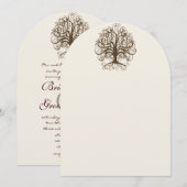 Brown Swirl Tree Roots of Liebe Wedding Einladung (Vorne/Hinten)