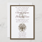 Brown Swirl Tree Roots of Liebe Wedding Einladung (Rückseite)