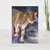 Brown Swiss Calf Geburtstagkarte Karte (Vorderseite)