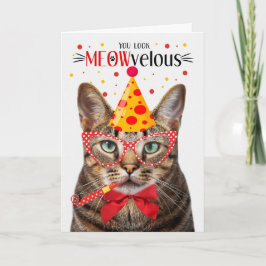 Brown Tabby Cat MEOWvelous Birthday Karte
