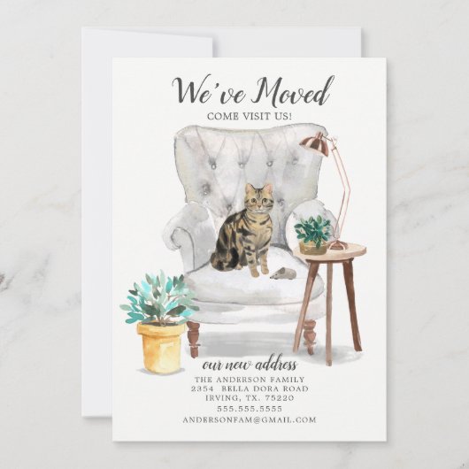 Brown Tabby Cat Moving Ankündigung (Vorderseite)