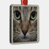 Brown Tabby Cat Ornament Aus Metall (Rechts)