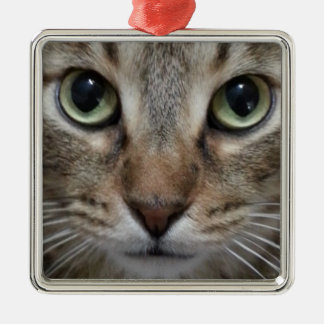 Brown Tabby Cat Ornament Aus Metall