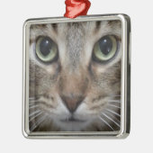 Brown Tabby Cat Ornament Aus Metall (Links)
