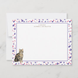 Brown Tabby Cat Personalisiert Stationery Mitteilungskarte