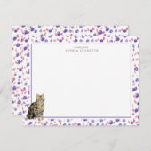 Brown Tabby Cat Personalisiert Stationery Mitteilungskarte (Vorne/Hinten)