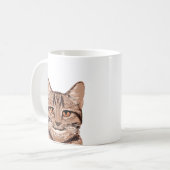 Brown Tabby Cat Tasse - Niedliche Tasse (Vorderseite Links)