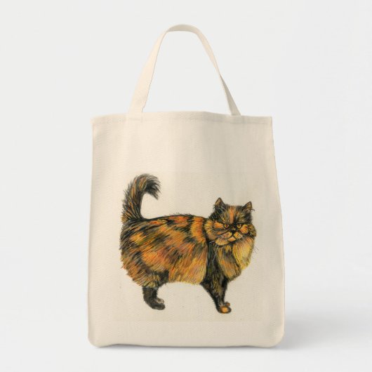 Brown Tabby Cat Tote Bag Mini Stoffbeutel (Vorne)