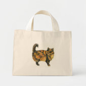 Brown Tabby Cat Tote Bag Mini Stoffbeutel (Vorne)