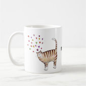 Brown Tabby Cat with Hearts Custom Name  Kaffeetasse (Links)