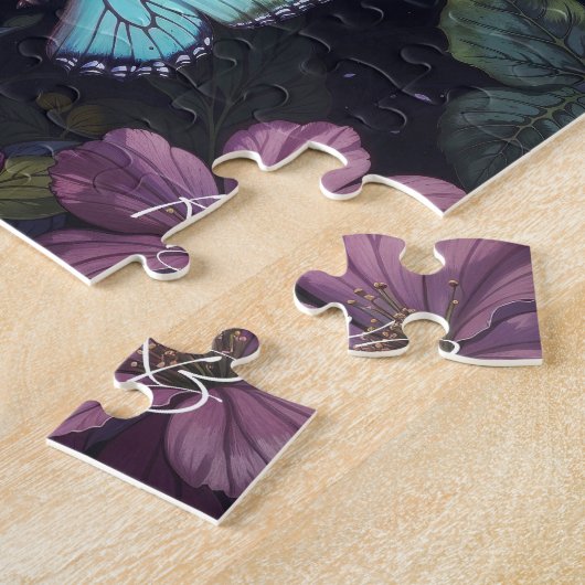 Brown Tabby mit Blume und Viktorianischem Stil Puzzle (Seite)