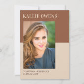 Brown Tan 2 Foto Abschluss Ankündigung (Vorderseite)