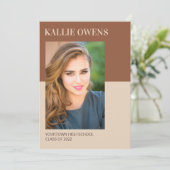 Brown Tan 2 Foto Abschluss Ankündigung (Stehend Vorderseite)