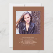 Brown Tan 2 Foto Abschluss Ankündigung (Rückseite)