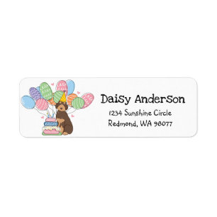 Brown Tan Aussiedoodle Birthday Rücksendeadresse