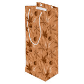 BROWN & TAN AUTUMN HERBSTLAUB GESCHENKTÜTE FÜR WEINFLASCHEN (Rückseite Schrägansicht)