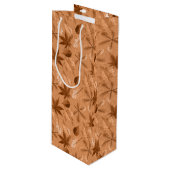 BROWN & TAN AUTUMN HERBSTLAUB GESCHENKTÜTE FÜR WEINFLASCHEN (Vorderseite Schrägansicht)