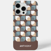 Brown Tan Beige Grau Blau Mittelalter Kunstmuster Case-Mate iPhone Hülle (Rückseite)