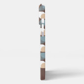 Brown Tan Beige Grau Blau Mittelalter Kunstmuster iPhone Hülle (Linke Seite)