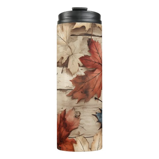 BROWN TAN BLUE FALL AUTUMNBLASEN THERMOSBECHER (Vorderseite)