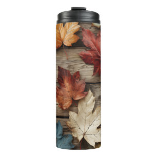 BROWN TAN BLUE FALL AUTUMNBLASEN THERMOSBECHER