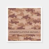 Brown Tan Camouflage Camouflage Gratulation Serviette (Vorderseite)