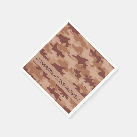 Brown Tan Camouflage Camouflage Gratulation Serviette (Ecke)