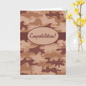 Brown Tan Camouflage Camouflage Herzlichen Glückwu Karte (Gelbe Blume)