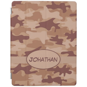 Brown Tan Camouflage Camouflage Name Personalisier iPad Hülle