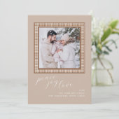 Brown Tan Christmas Card Foto Image Karte (Stehend Vorderseite)