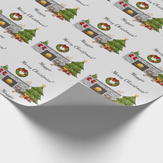 Brown & Tan Dapple Kurz Hair Dackel Weihnachten Geschenkpapier (Ecke)