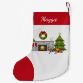 Brown & Tan Dapple Kurz Hair Dackel Weihnachten Kleiner Weihnachtsstrumpf (Rückseite)