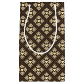 Brown & Tan Deko Hearts Gemusterte Geschenktasche Kleine Geschenktüte (Vorderseite)