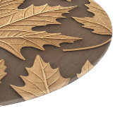 BROWN & TAN FALL AUTUMN LEAVES & ACORNS SCHNEIDEBRETT (Ecke)