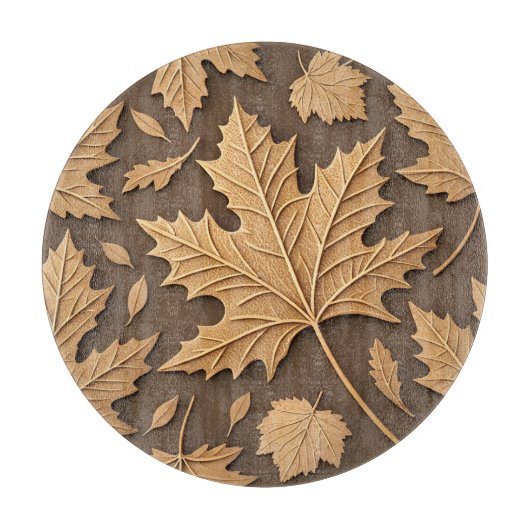 BROWN & TAN FALL AUTUMN LEAVES & ACORNS SCHNEIDEBRETT (Vorderseite)